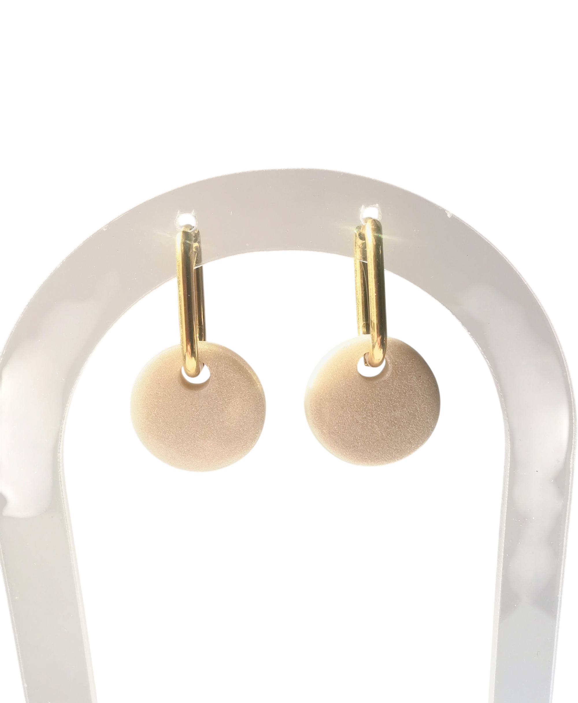 Boucle d'oreille pastille ronde mcinqcréations