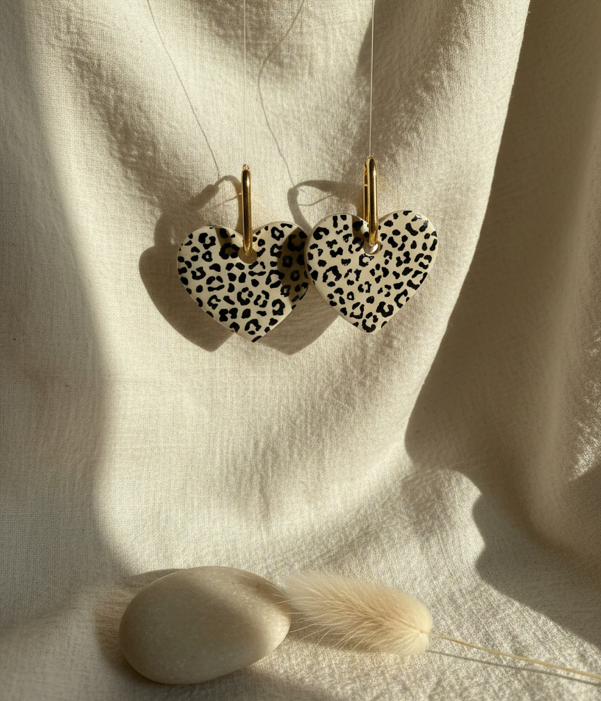 Boucle d'oreille Léopard bijoux fait main animal jungle