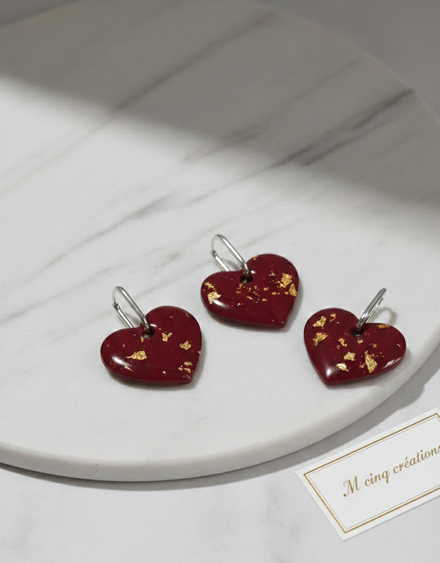 Boucle d'oreille Bijoux Cadeaux idéal pour la st valentin  cinq créations Mathilde Batut