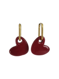 Boucle d oreille coeur bordeaux