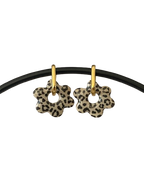 Boucles d'oreilles fleurs motif léopard et couleur au choix