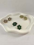 Boucles d'oreilles fleurs motif léopard et couleur au choix