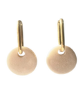 Boucles d'Oreilles Pastille blanc nacré, bijou fait Main, avec ou sans créoles