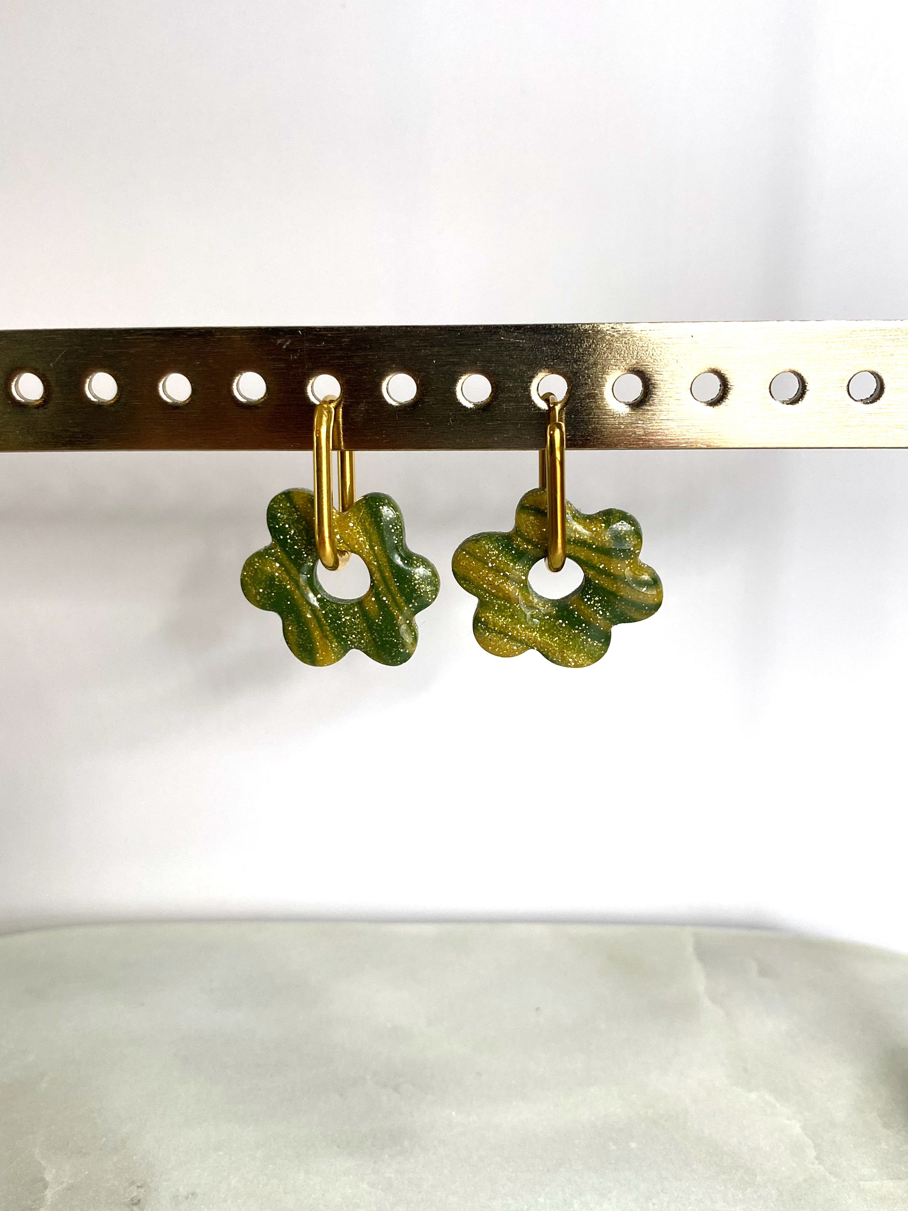 Boucle doreille marbrées créoles