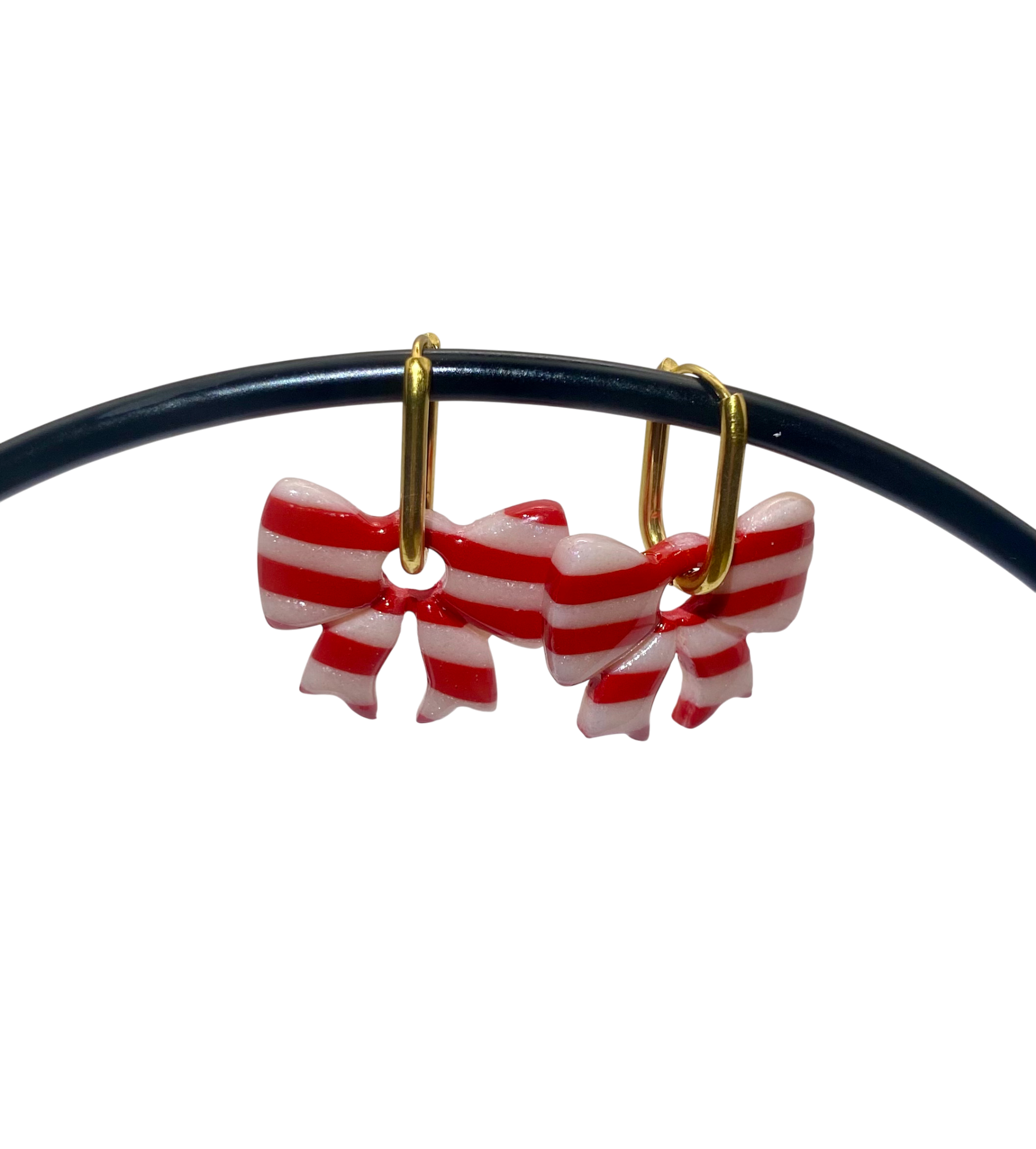 boucle-oreille-creole-noeud-raye-rouge-blanc-acier-inoxydable-or