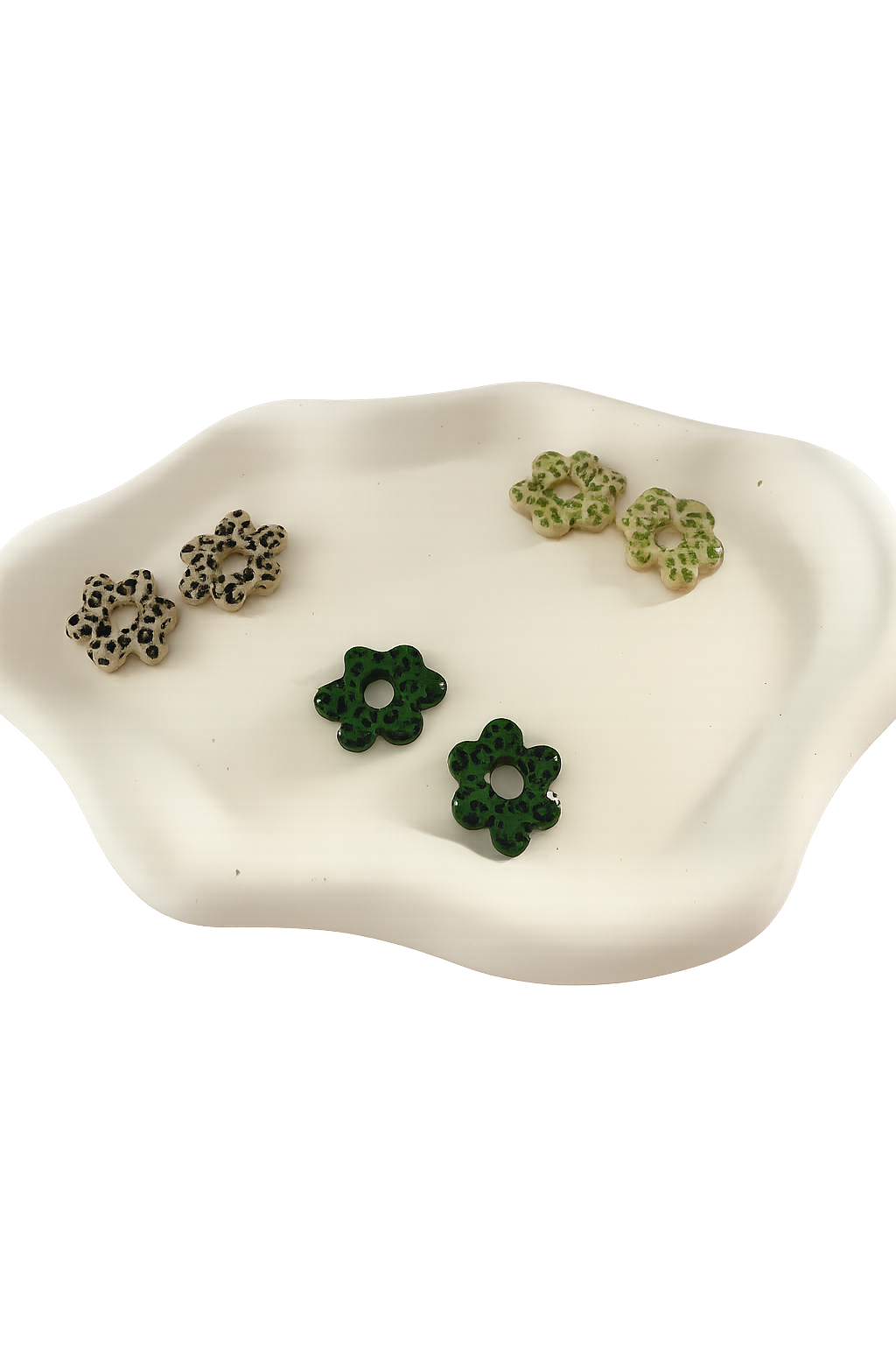 Boucles d'oreilles fleurs motif léopard et couleur au choix