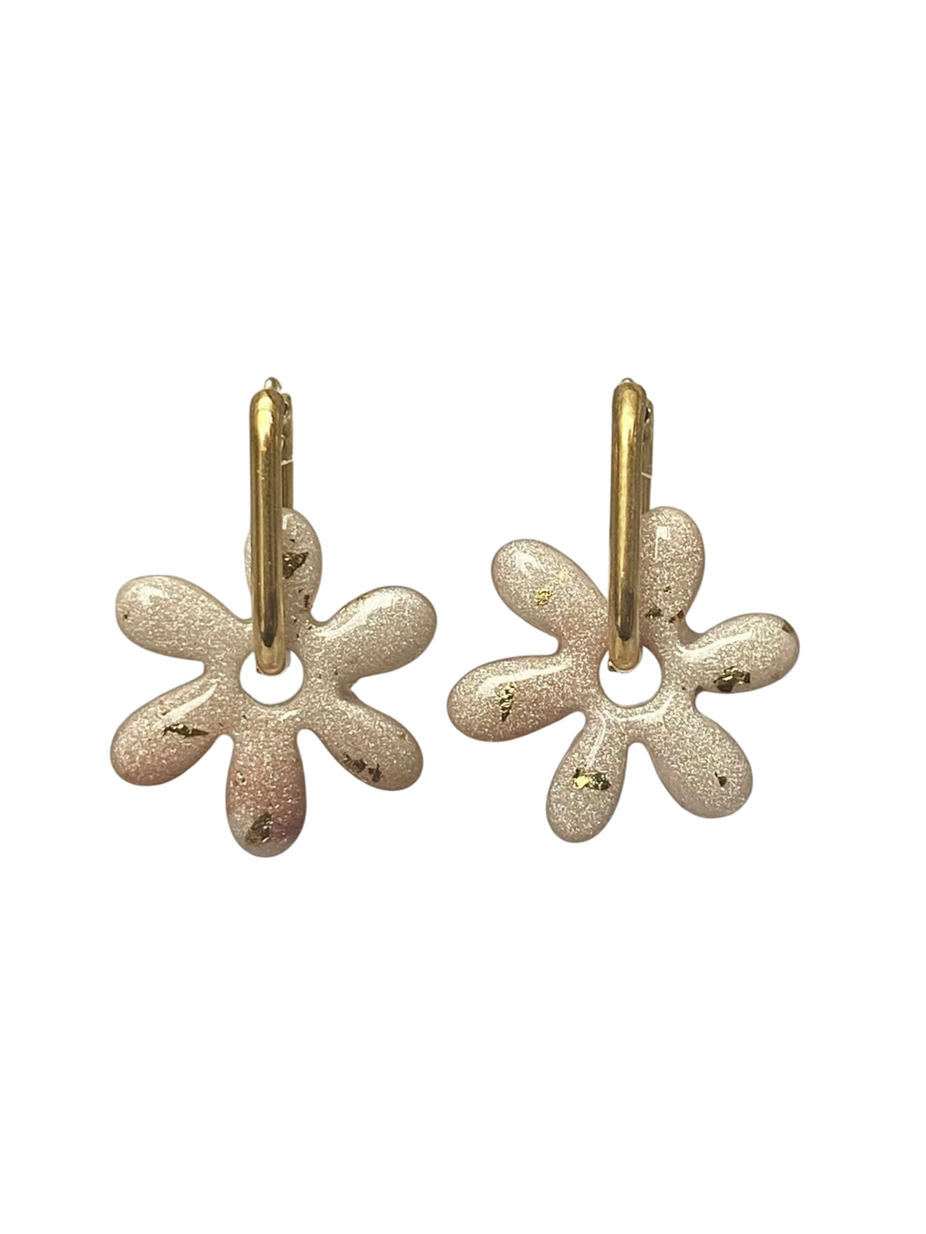 Boucle d'oreille fleur motif marguerite