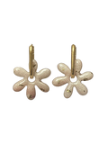 Boucle d'oreille fleur motif marguerite