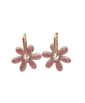 Boucle d'oreille rose paillette