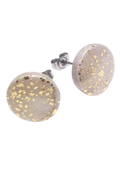 Puces d'oreille rondes blanc nacrée