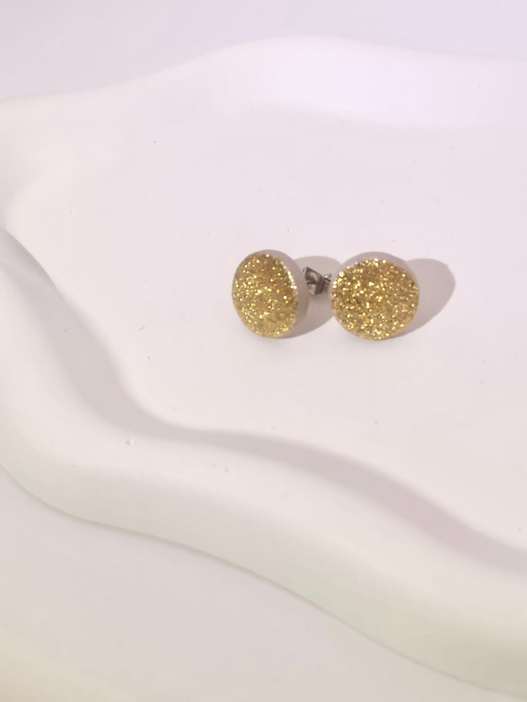 Puce d'oreille feuille d'or clou inox