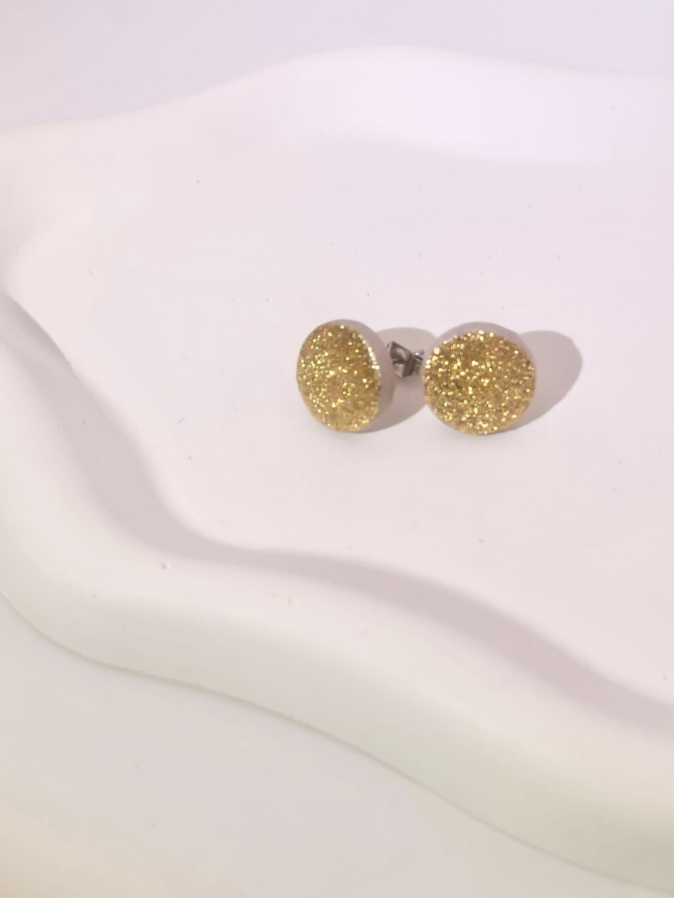 Puce d'oreille feuille d'or clou inox