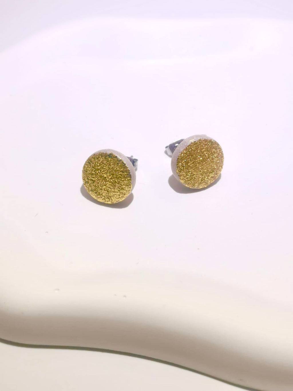 Puce d'oreille feuille d'or clou inox m cinqcreations