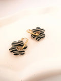 Boucle d'oreille or safari zebre