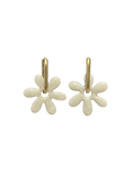 Boucles d'Oreilles blanche nacrée, Fleur pop , Bijou Fait Main en France